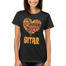 Love Sitar Oranje Mandala Hart Indische Muziek