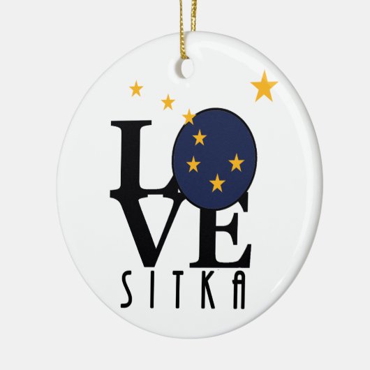 LOVE Sitka Alaska Keramisch Ornament (Links)