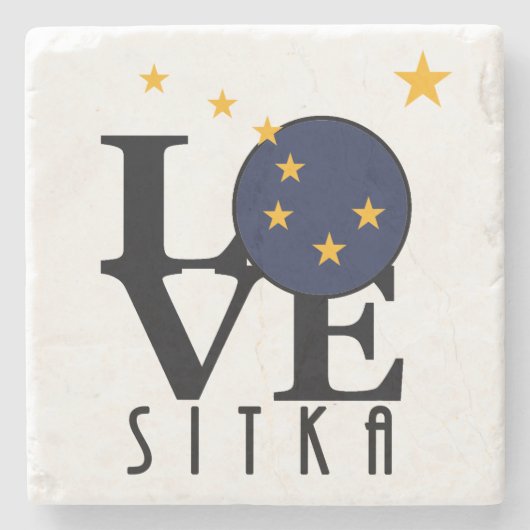 LOVE Sitka Alaska Stenen Onderzetter (Voorkant)