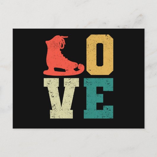 Love skate team fan winter funny figure skating briefkaart (Voorkant)