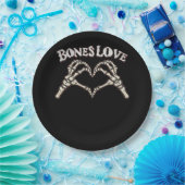 Love Skeleton Hand Classic Papieren Bordje (Feest)