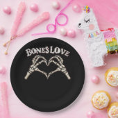 Love Skeleton Hand Classic Papieren Bordje (Feest)