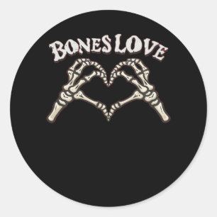 Love Skeleton Hand Classic Ronde Sticker