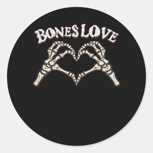 Love Skeleton Hand Classic Ronde Sticker (Voorkant)
