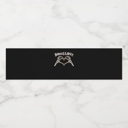 Love Skeleton Hand Classic Waterfles Etiket (Enkel label)