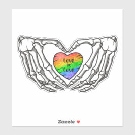 Love Skeleton Hands Sticker