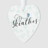 Love Skiathos Design with Greek Flag Ornament (voorkant)