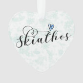 Love Skiathos Design with Greek Flag Ornament (voorkant)