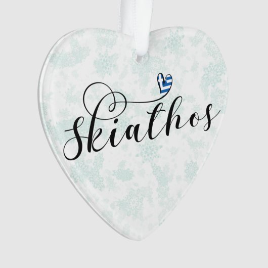 Love Skiathos Design with Greek Flag Ornament (voorkant)