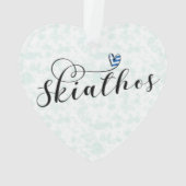 Love Skiathos Design with Greek Flag Ornament (achterkant)