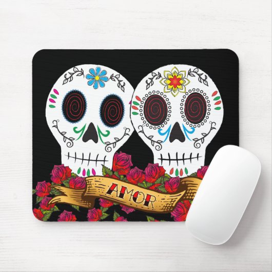 Love Skulls "Amor" Mousepad Muismat (Met muis)