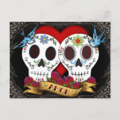 Love Skulls Day of the Dead Briefkaart (Voorkant)