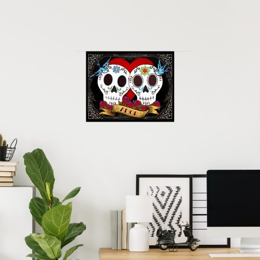 Love Skulls Poster/Print Poster (Thuiskantoor)