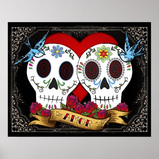 Love Skulls Poster/Print Poster (Voorkant)