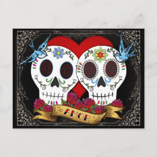 Love Skulls Save the Date Briefkaart