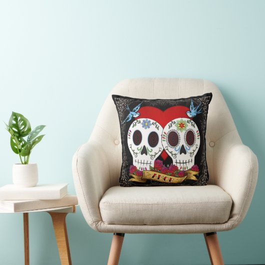 Love Skulls Sierkussen (Stoel)