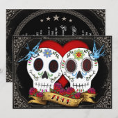 Love Skulls uitnodiging (Voorkant / Achterkant)