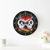 Love Skulls Wall Clock Grote Klok (Huis)