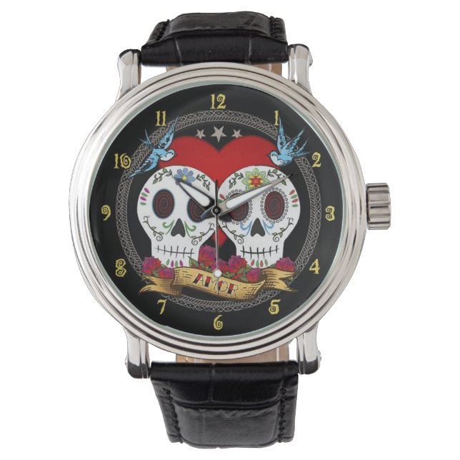 Love Skulls Watch Horloge (Voorkant)