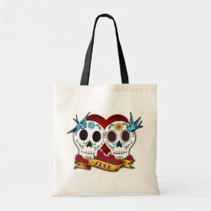 Love Skulls with Bluebird Bag Tote Bag
