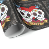 Love Skulls Wrapping Paper Cadeaupapier (Rol Hoek)