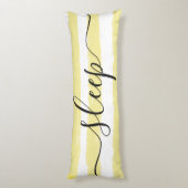 Love Sleep Yellow White Striped Waterverf Lichaamskussen (Achterkant (Verticaal))