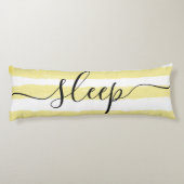 Love Sleep Yellow White Striped Waterverf Lichaamskussen (Achterkant)