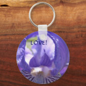 LOVE! Sleutelhanger Paarse Iris Bloem Sleutelhange (Voorkant)