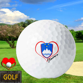 Love Slovenia Golf Balls, Slovenian flag, Heart Golfballen