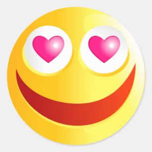 Love Smilie Ronde Sticker