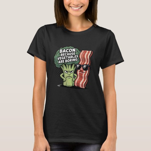 Love Smoking Bacon Lover Anti Vegetable Bacon T-shirt (Voorkant)
