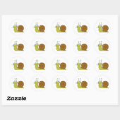 Love Snail Ronde Sticker (Vel)