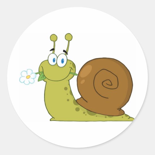 Love Snail Ronde Sticker (Voorkant)