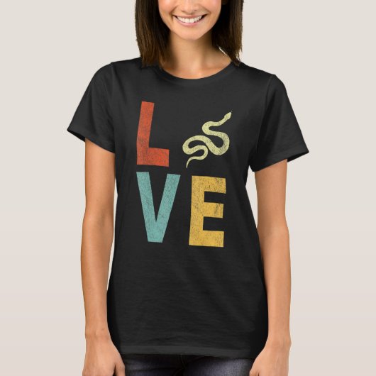Love Snake   Snake Quote Retro T-shirt (Voorkant)