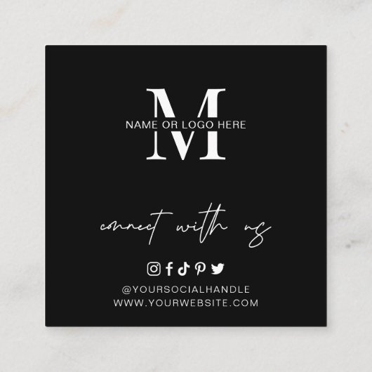 Love Snap Share Social Media Minimalist Font Logo Vierkante Visitekaartje (Achterkant)