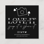 Love Snap Share Social Media Minimalist Font Logo Vierkante Visitekaartje (Voorkant)
