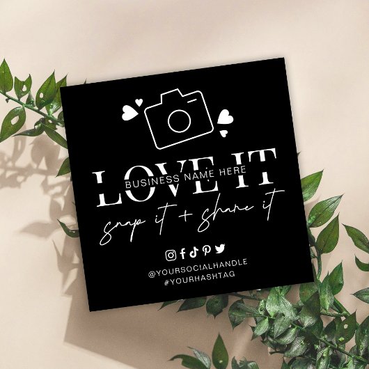 Love Snap Share Social Media Minimalist Font Logo Vierkante Visitekaartje