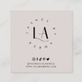 Love Snap Share Social Media Modern Font Logo Vierkante Visitekaartje (Achterkant)