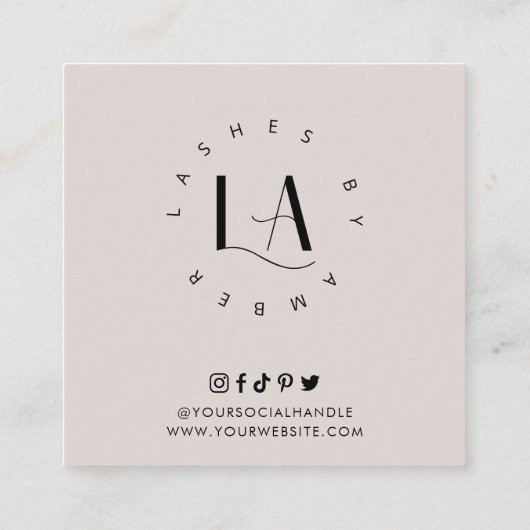 Love Snap Share Social Media Modern Font Logo Vierkante Visitekaartje (Achterkant)