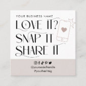Love Snap Share Social Media Modern Font Logo Vierkante Visitekaartje (Voorkant)