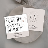 Love Snap Share Social Media Modern Font Logo Vierkante Visitekaartje