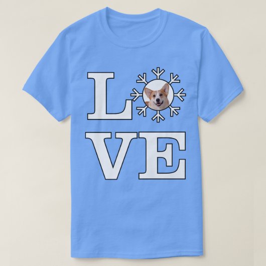 Love Snowflake Dog Pembroke Welsh Corgi791 T-shirt (Design voorkant)