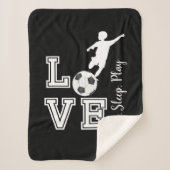 Love Soccer - Eat, Sleep, Play - Boy Sherpa Deken (Voorkant)