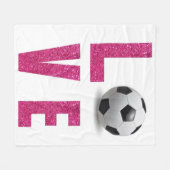 Love Soccer Fleece Deken (Voorkant (Horizontaal))