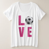 Love Soccer Grote Maat T-shirt (Design voorkant)