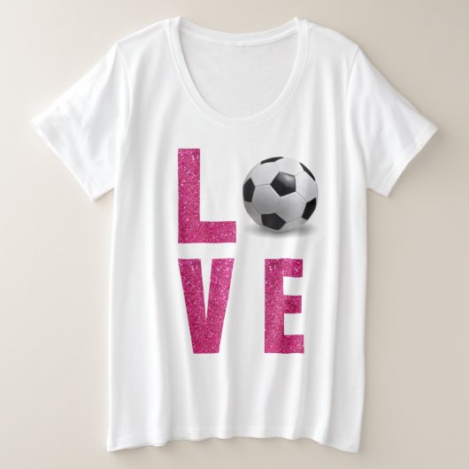 Love Soccer Grote Maat T-shirt (Design voorkant)