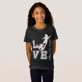 Love Soccer - I Play as a Girl - Red T-shirt (Voorkant volledig)