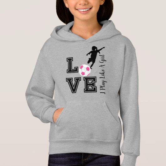 Love Soccer - I Play as a Girl - Roze (Voorkant)