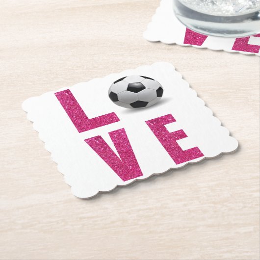 Love Soccer Kartonnen Onderzetters (Gebogen)