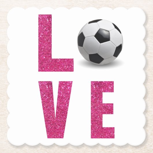 Love Soccer Kartonnen Onderzetters (Voorkant)